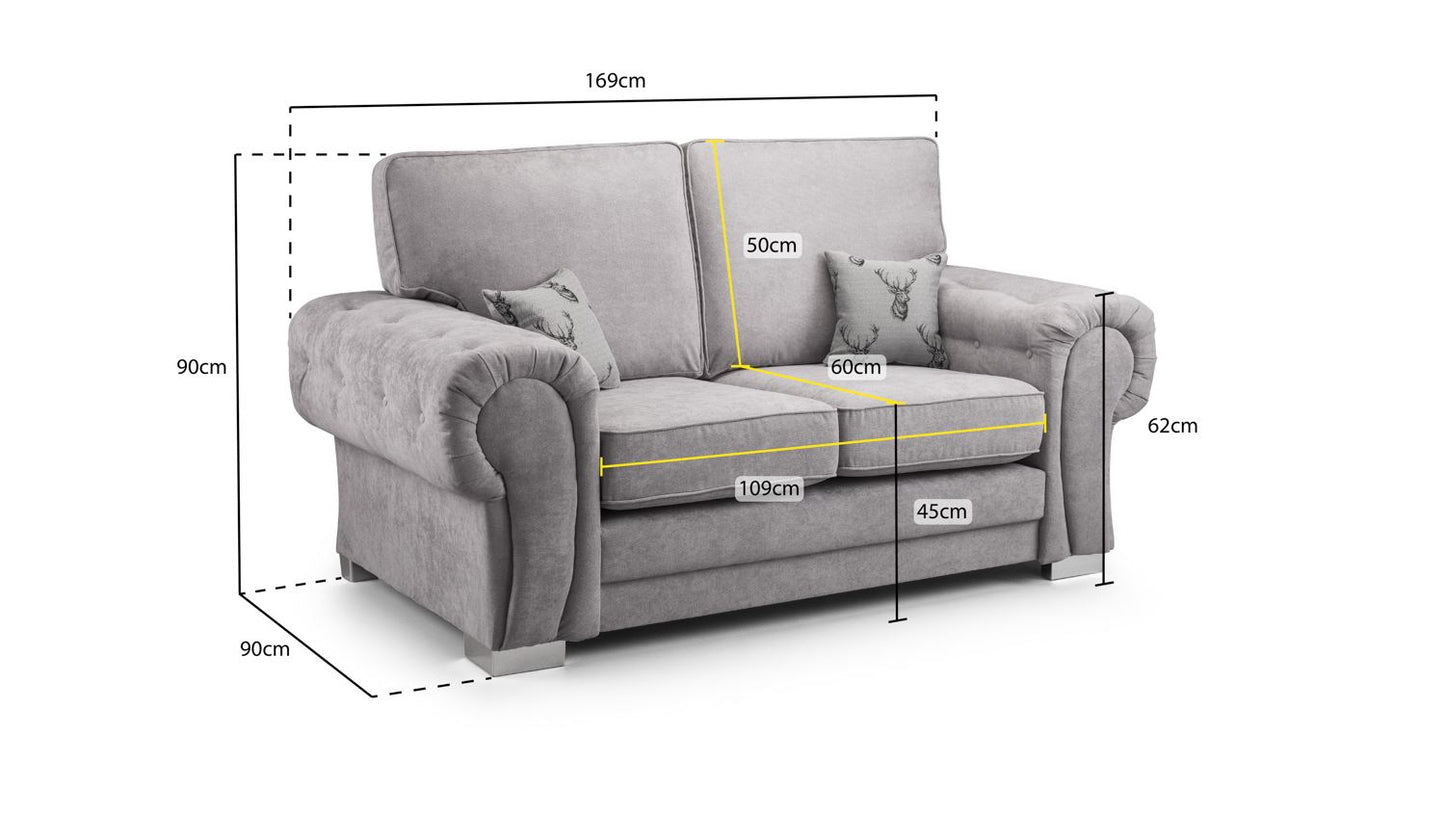 Verona Fullback Sofa Grey 2 Seater