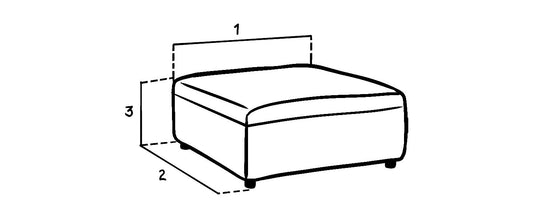 Tucano Modular Sofa Grey Footstool