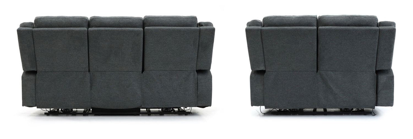 Alva Electric Recliner Sofa Graphite 3+2 Set