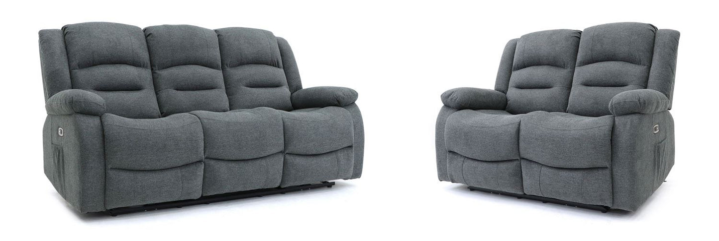 Alva Electric Recliner Sofa Graphite 3+2 Set