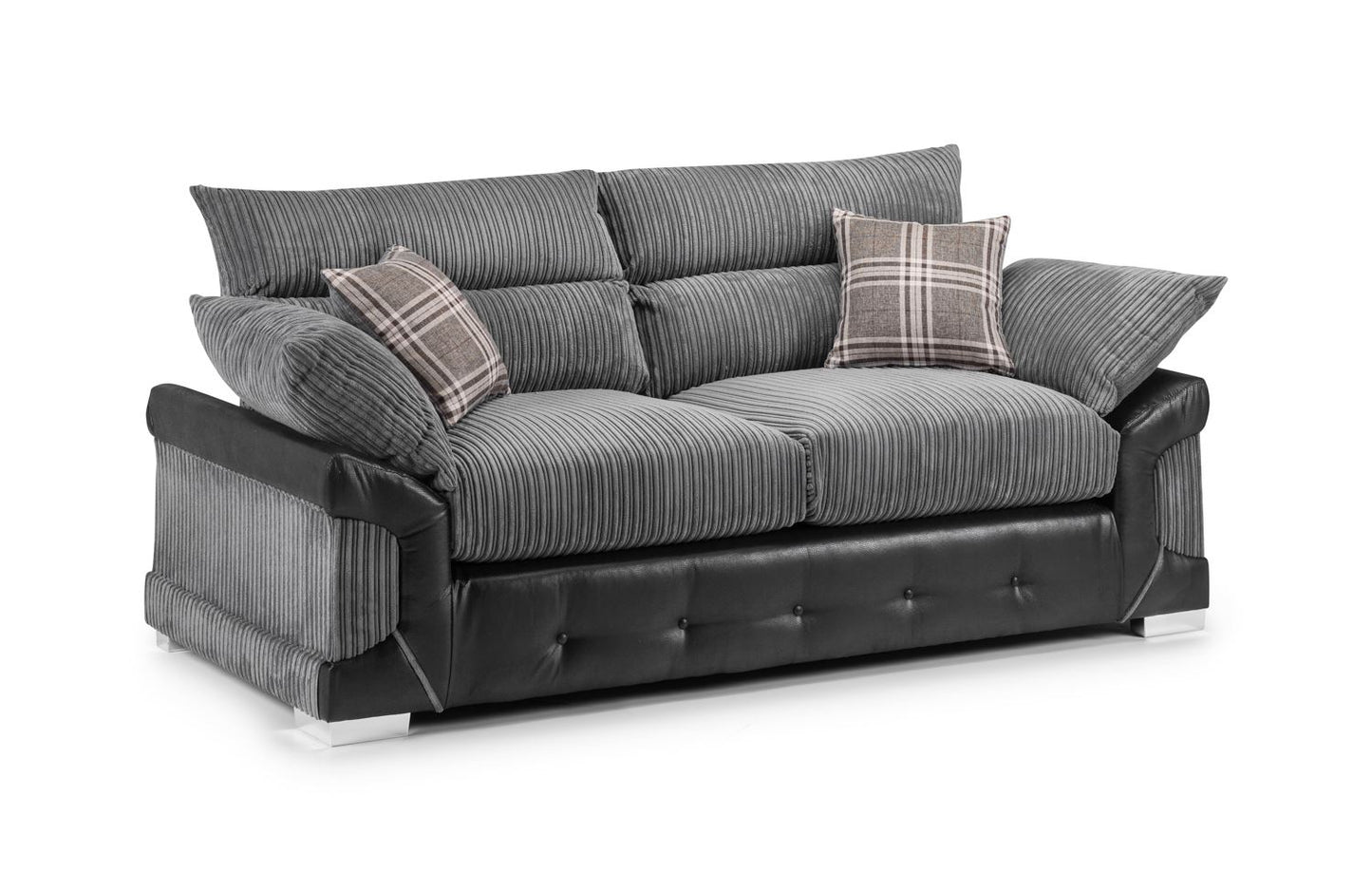 Logan Sofa Black/Grey 3 Seater