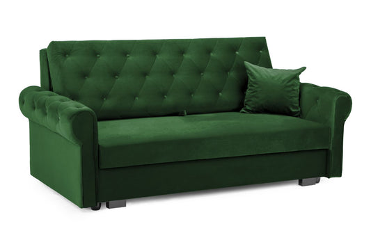 Rosalind Sofabed Plush Green 3 Seater