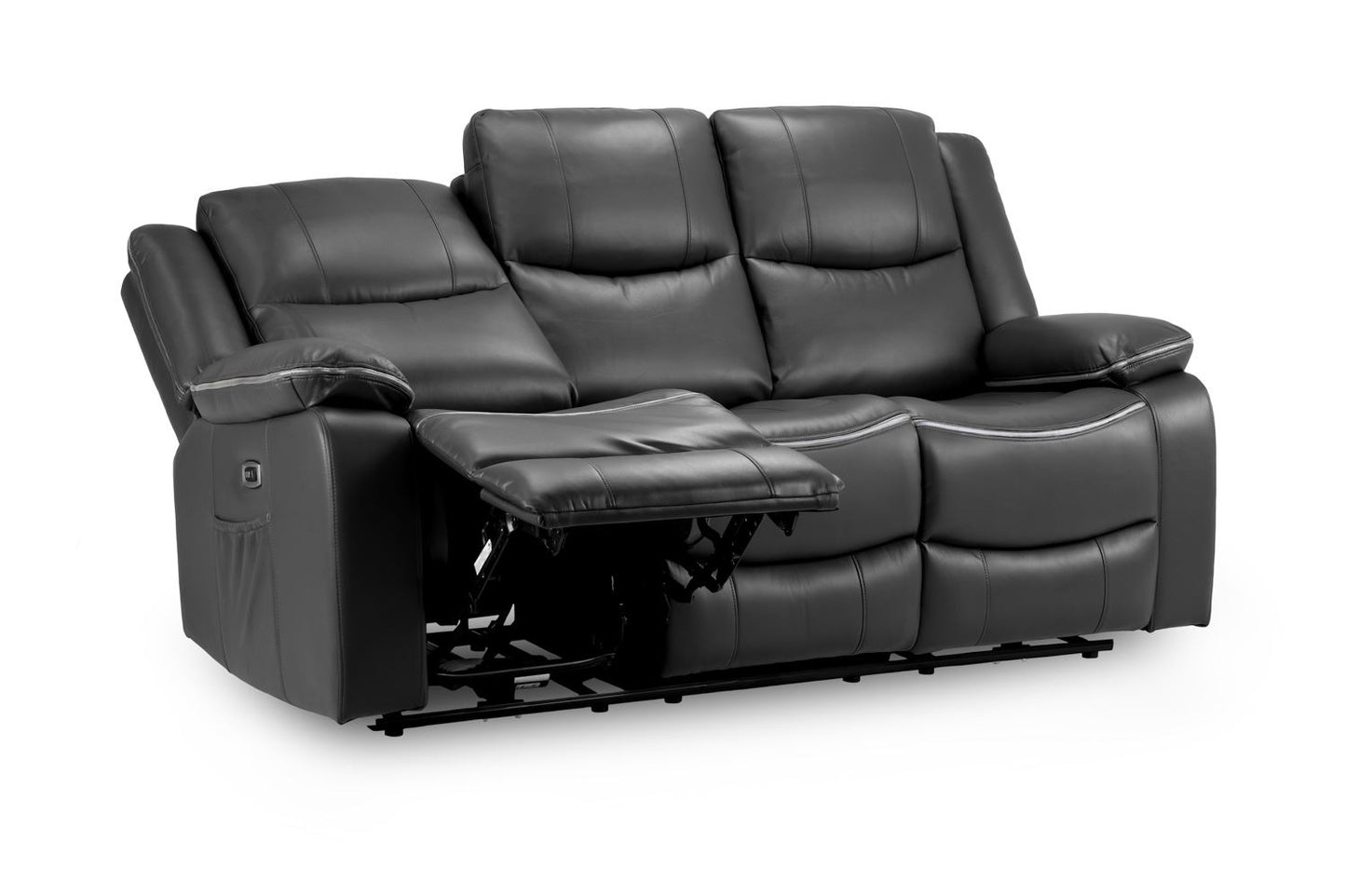 Harald Electric Recliner Sofa Black 3 Seater