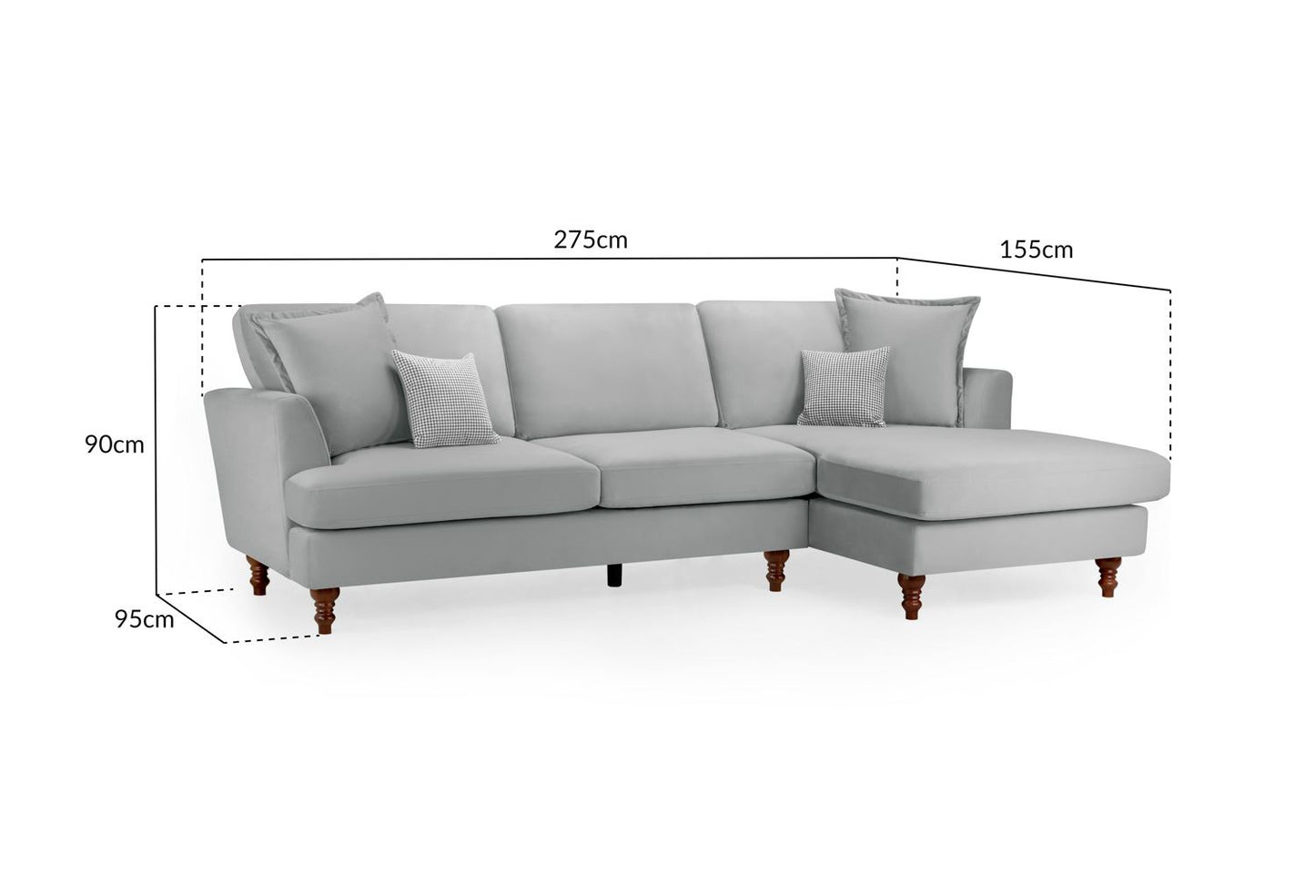 Bari Sofa Grey Right Hand Facing Corner