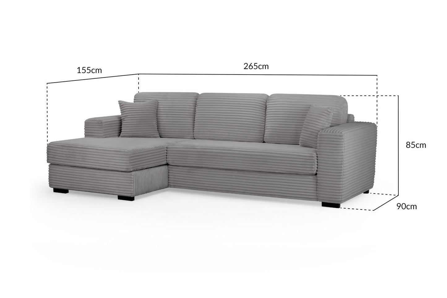 Harmony Sofa Grey Left Hand Facing Corner