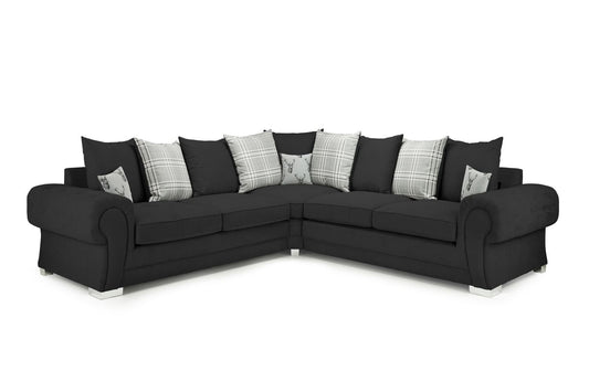 Verona Scatterback Sofa Black Large Corner