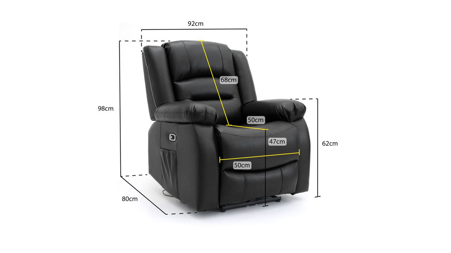 Alva Electric Recliner Sofa Black Armchair