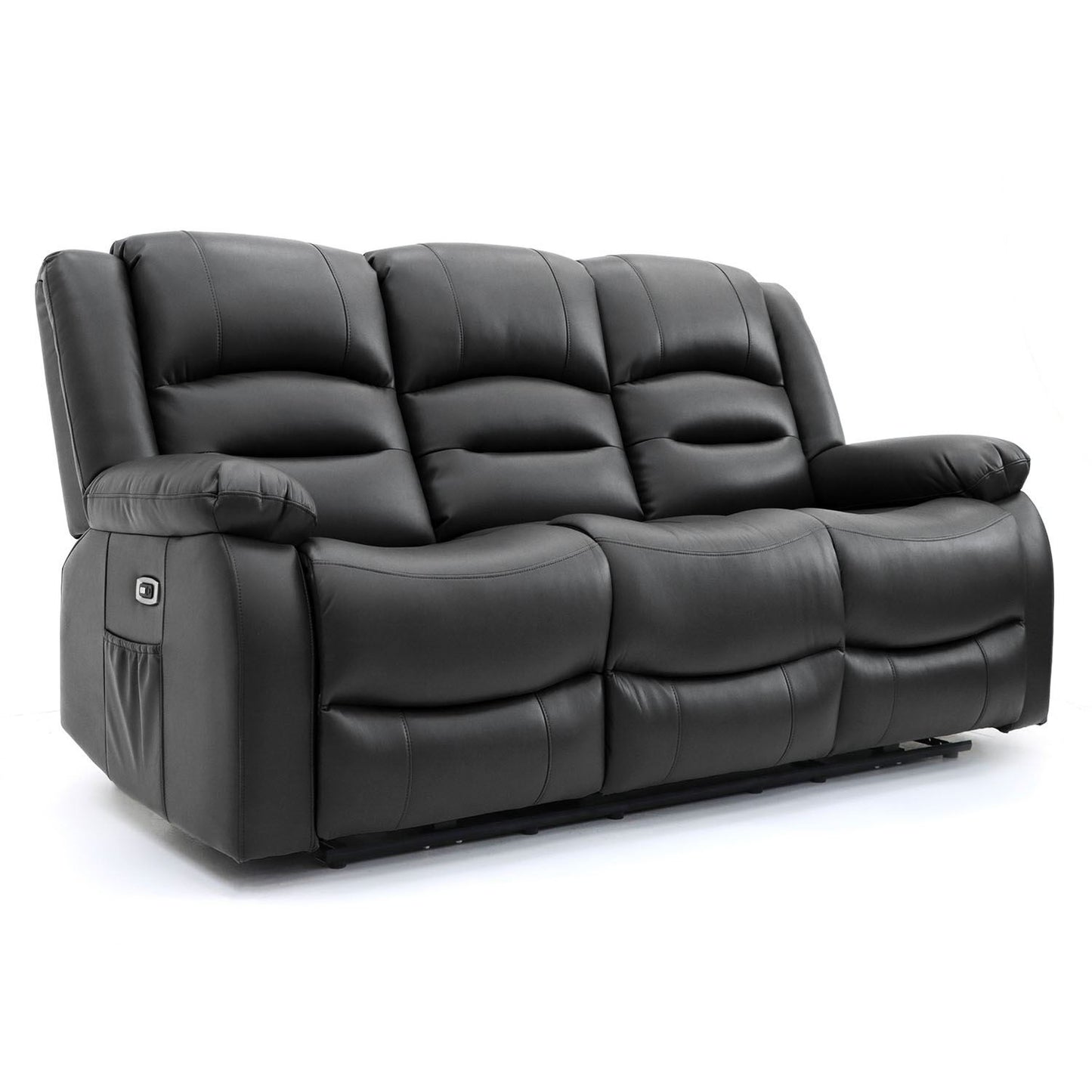 Alva Electric Recliner Sofa Black 3 Seater