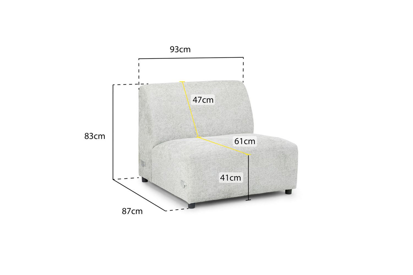 Tucano Modular Sofa Ivory Armless Piece