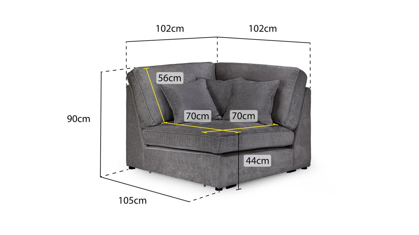 Kiana Modular Sofa Mocha Corner Piece