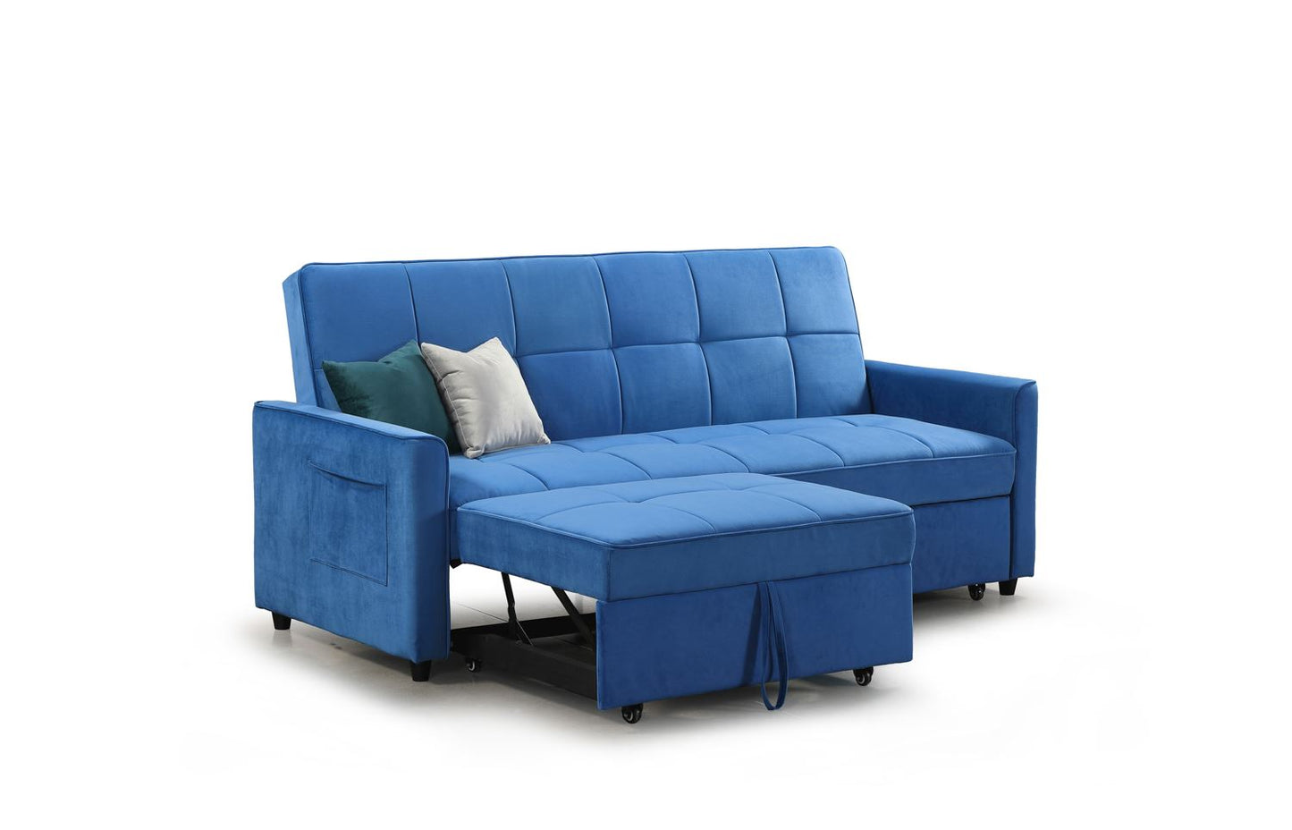 Elegance Sofabed Plush Blue 3 Seater