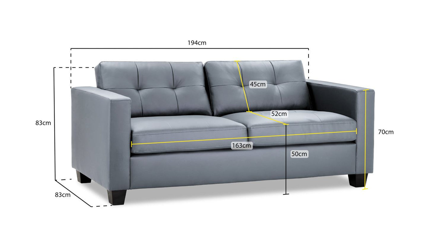 Jerry Sofa Grey 3 Seater