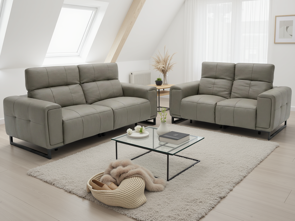Richmond Electric Recliner Sofa Grey 3+2 Set