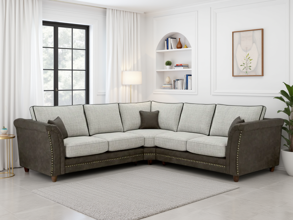 Bella Fullback Sofa Grey Large Corner